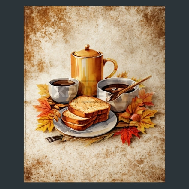 Autumn Tea 15 Metal Wall Art and Desktop Mouse Pad by X2Metal