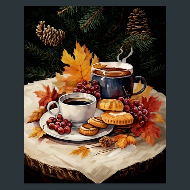 Autumn Tea 32 Metal Wall Art and Desktop Mouse Pad by X2Metal
