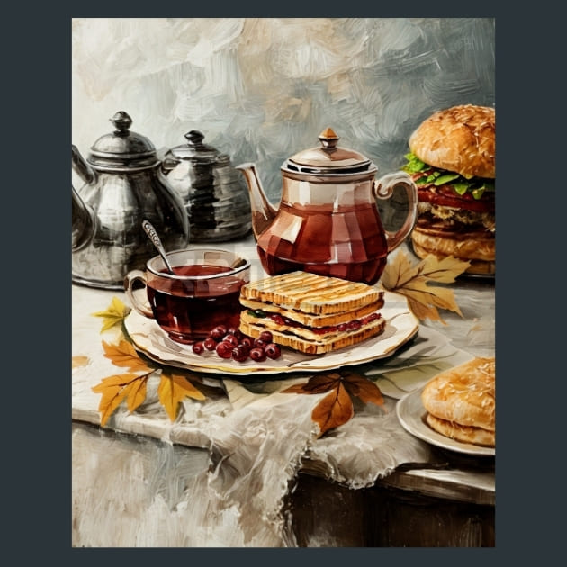 Autumn Tea 34 Metal Wall Art and Desktop Mouse Pad by X2Metal