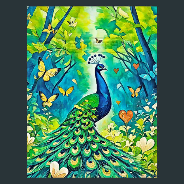 Avian Elegance Peacock Metal Wall Art and Desktop Mouse Pad by X2Metal