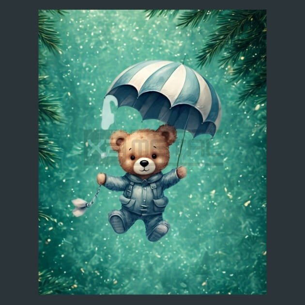 Aviator Teddy Bear 11 Metal Wall Art and Desktop Mouse Pad by X2Metal