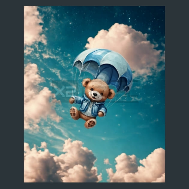 Aviator Teddy Bear 13 Metal Wall Art and Desktop Mouse Pad by X2Metal