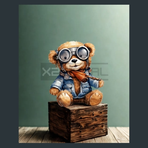 Aviator Teddy Bear 7 – Metal Print &amp; Mouse Pad | ChromaLuxe | Made in Iowa USA