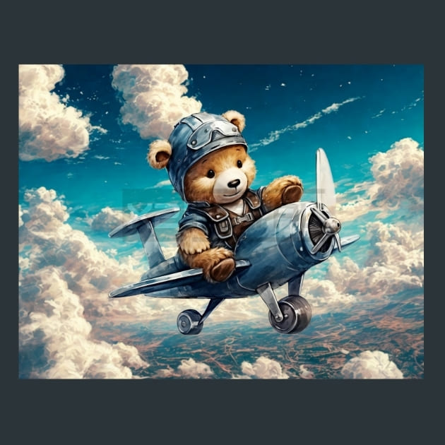 Aviator Teddy Bear 8 – Metal Print &amp; Mouse Pad | ChromaLuxe | Made in Iowa USA