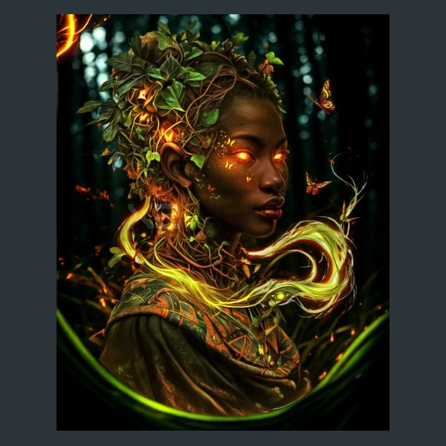 Aye - Orisha-Nature’s Heartbeat Metal Wall Art and Desktop Mouse Pad by X2Metal