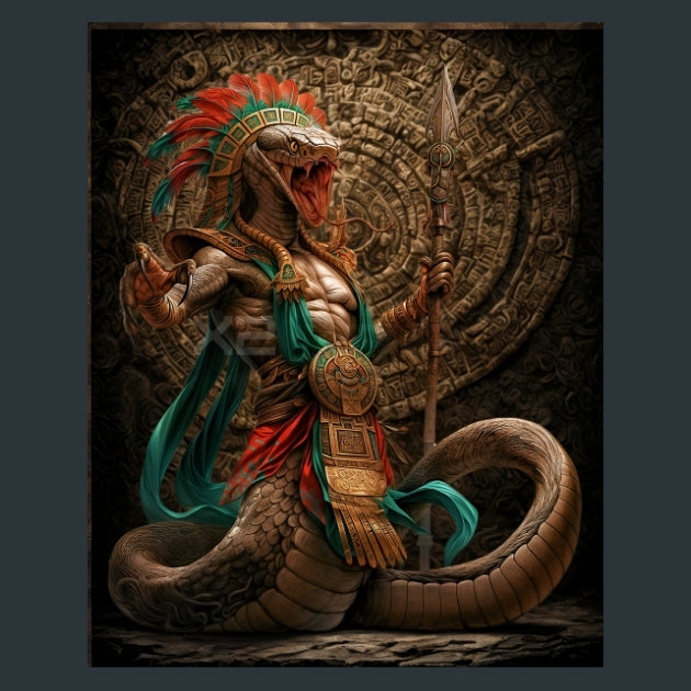 Aztec Cobra Warriors - Alpha Animals Metal Wall Art and Desktop Mouse Pad by X2Metal