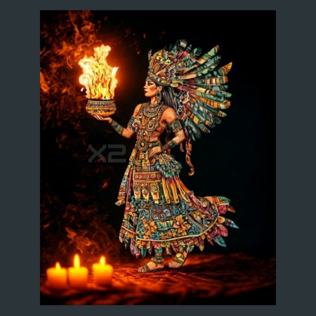 Aztec Maya Cosmos 12 – Metal Print &amp; Mouse Pad | ChromaLuxe | Made in Iowa USA
