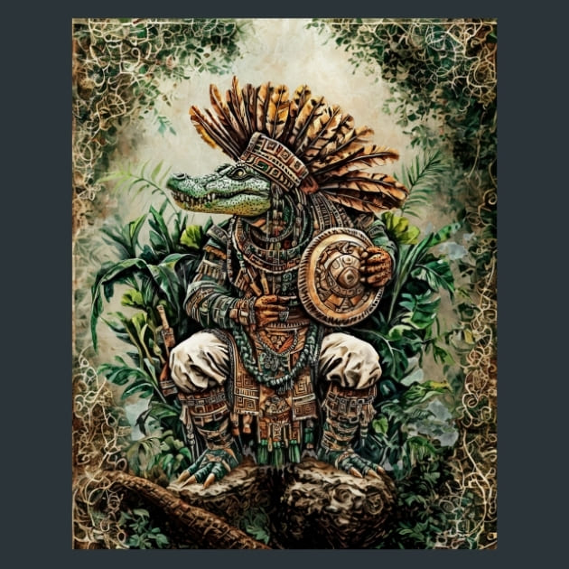 Aztec Maya Cosmos 28 – Metal Print &amp; Mouse Pad | ChromaLuxe | Made in Iowa USA