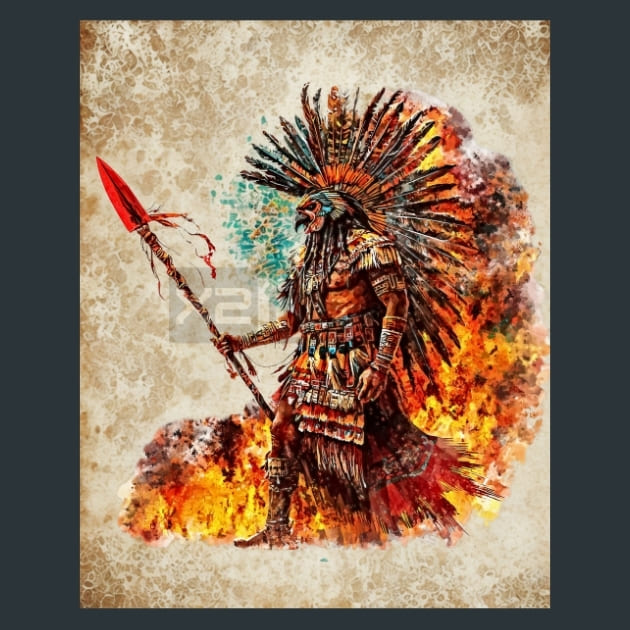 Aztec Maya Cosmos 9 Metal Wall Art and Desktop Mouse Pad by X2Metal