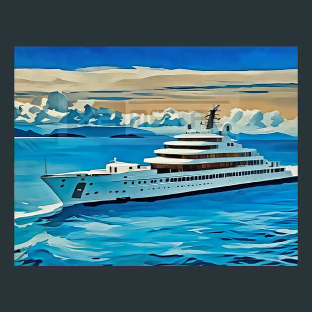 Azzam Yacht Luxury at Sea Metal Wall Art and Desktop Mouse Pad by X2Metal