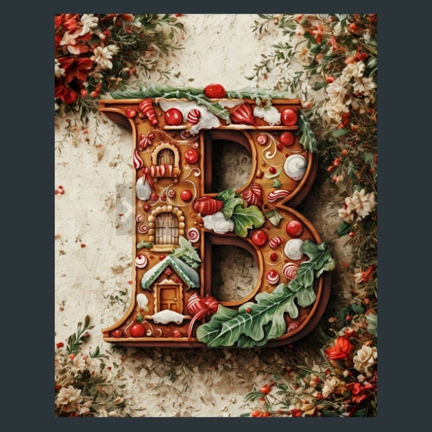 B2 Xmas Letters Metal Wall Art and Desktop Mouse Pad by X2Metal