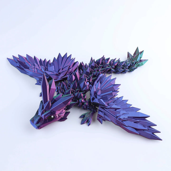 Purple and blue dragon-like creature model on a white background