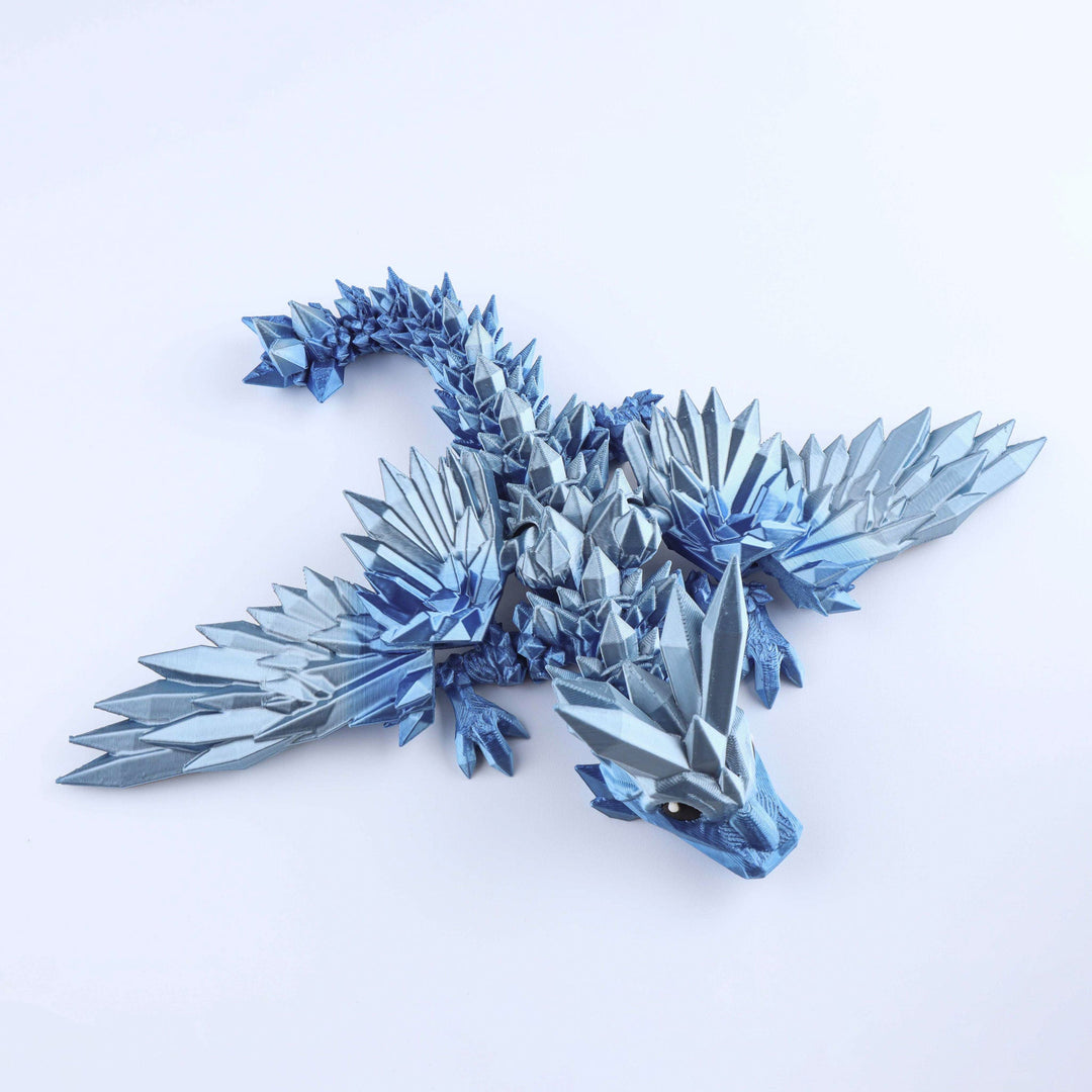 Blue dragon figurine on a white background