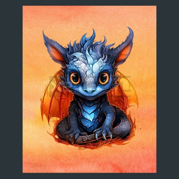 Baby Dragon 4 Metal Wall Art and Desktop Mouse Pad by X2Metal