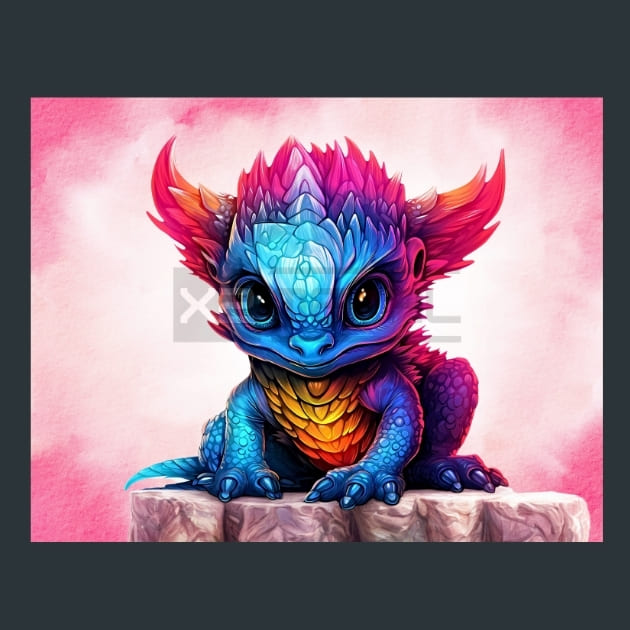 Baby Dragon 9 Metal Wall Art and Desktop Mouse Pad by X2Metal