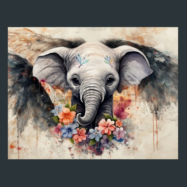 Baby Elephant 20 Metal Wall Art and Desktop Mouse Pad by X2Metal