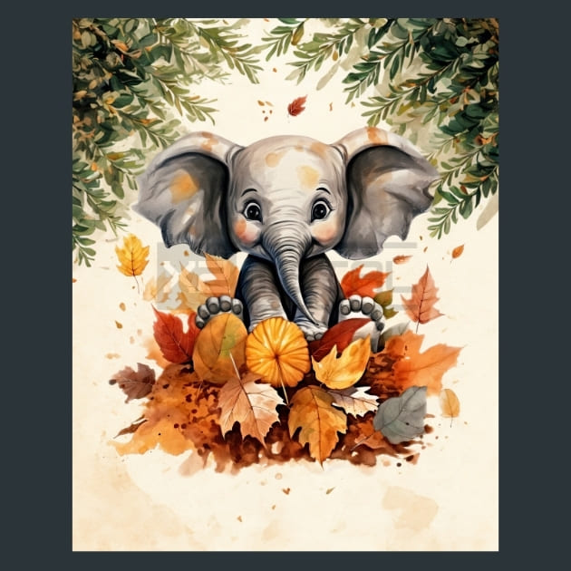 Baby Elephant 5 Metal Wall Art and Desktop Mouse Pad by X2Metal