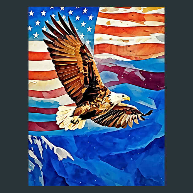 Bald Eagle USA Metal Wall Art and Desktop Mouse Pad by X2Metal