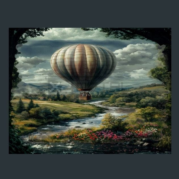 Balloon Horizon 21 Metal Wall Art and Desktop Mouse Pad by X2Metal