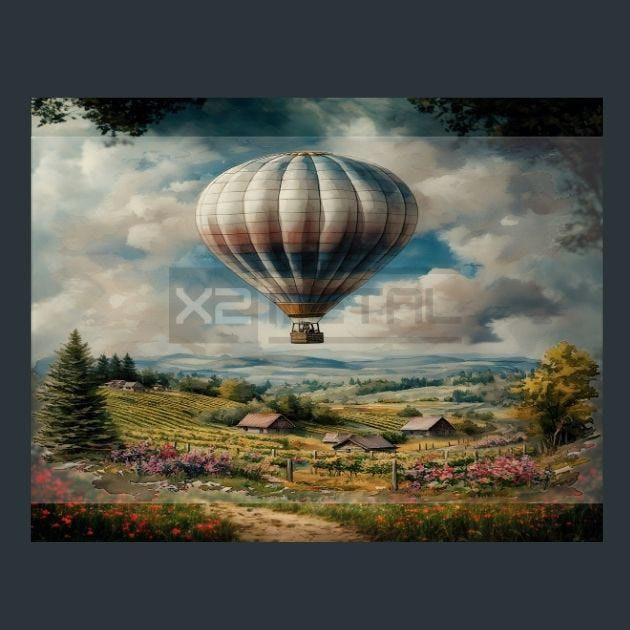 Balloon Horizon 22 Metal Wall Art and Desktop Mouse Pad by X2Metal