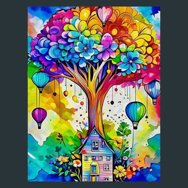 Balloon Arbor Abode Metal Wall Art and Desktop Mouse Pad by X2Metal