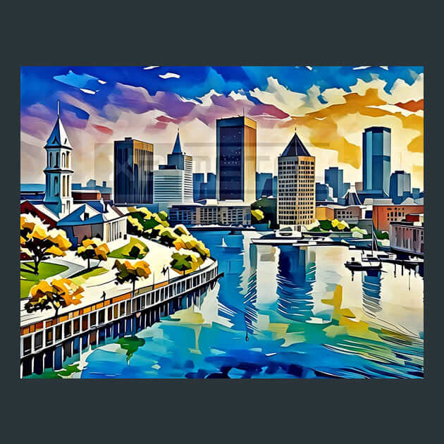 Baltimore Maryland Metal Wall Art and Desktop Mouse Pad by X2Metal