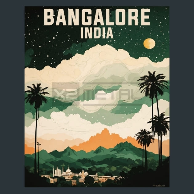 Bangalore India Metal Wall Art and Desktop Mouse Pad by X2Metal