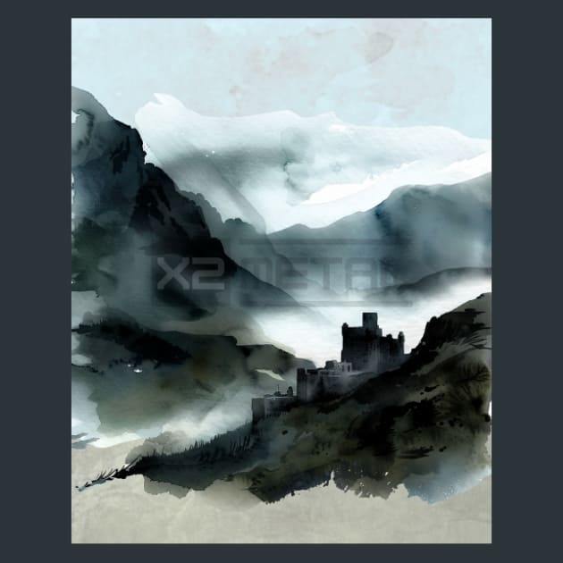 Banner in the Stone Metal Wall Art and Desktop Mouse Pad by X2Metal