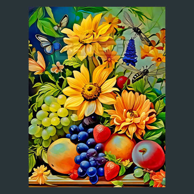 Baroque Still Life Metal Wall Art and Desktop Mouse Pad by X2Metal
