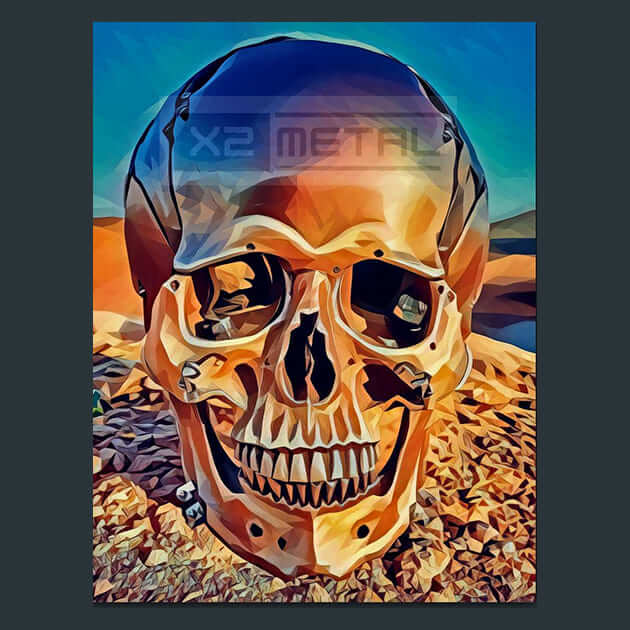 Barren World Skull Metal Prints