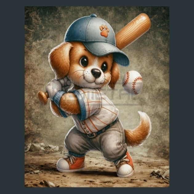 Baseball-Dog-01-Metal-Prints