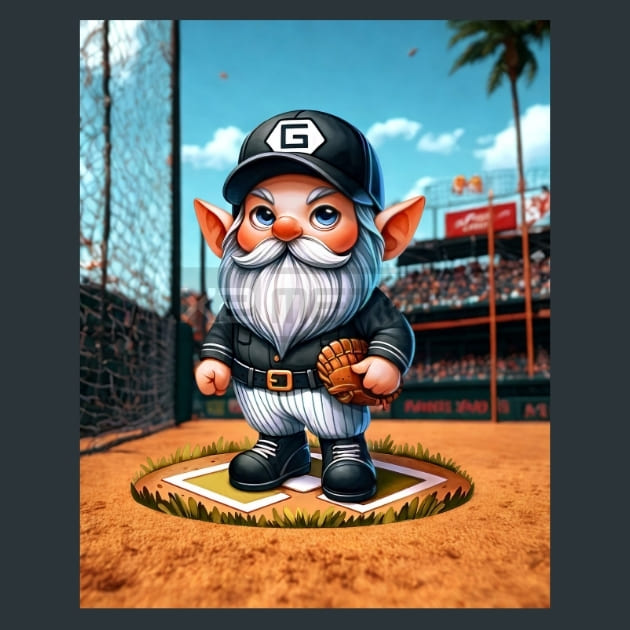 Baseball Gnome 10 Metal Wall Art and Desktop Mouse Pad by X2Metal