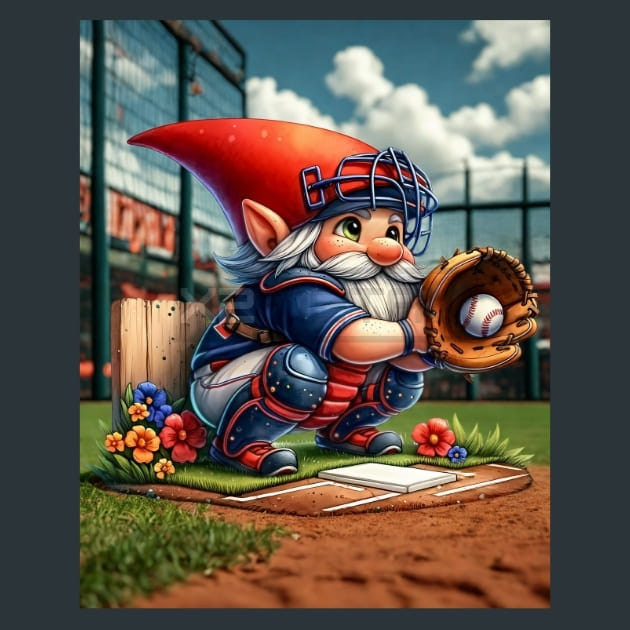 Baseball Gnome 13 Metal Wall Art and Desktop Mouse Pad by X2Metal