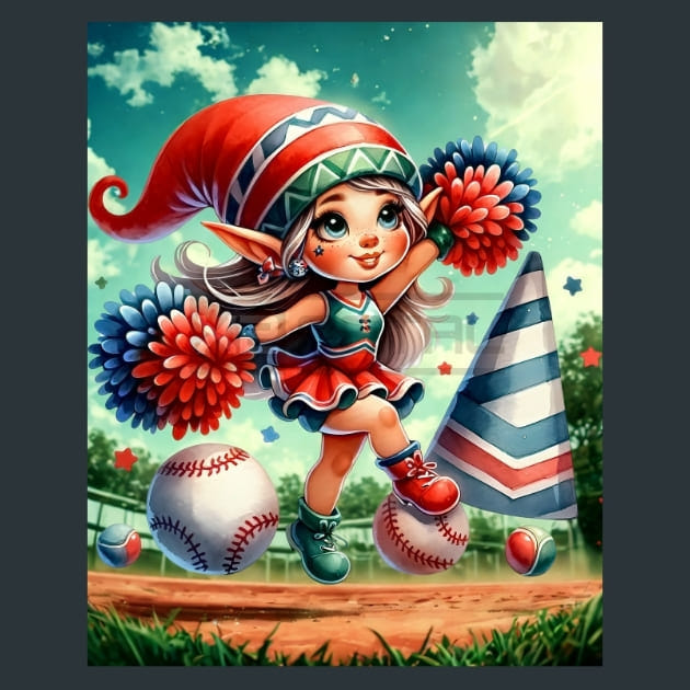 Baseball Gnome 4 Metal Wall Art and Desktop Mouse Pad by X2Metal