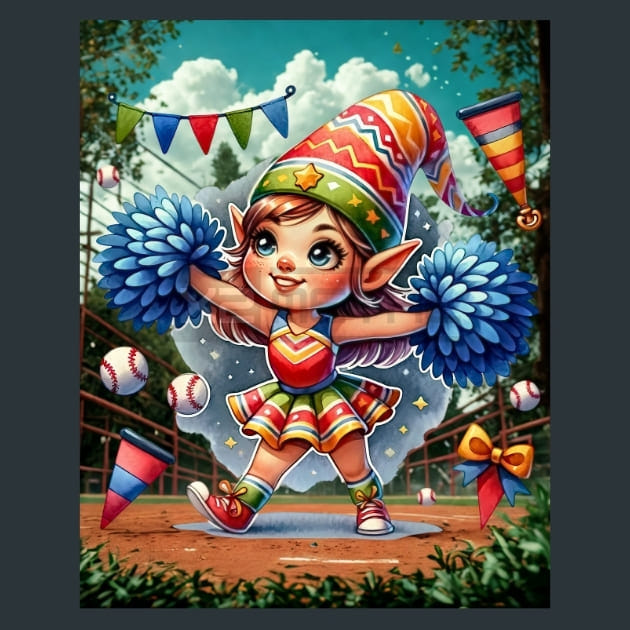 Baseball Gnome 5 Metal Wall Art and Desktop Mouse Pad by X2Metal