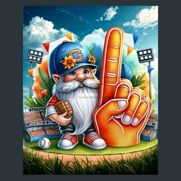 Baseball Gnome 8 Metal Wall Art and Desktop Mouse Pad by X2Metal