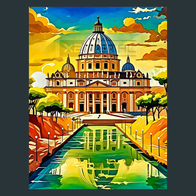 Basilica of St. Peter Metal Wall Art and Desktop Mouse Pad by X2Metal