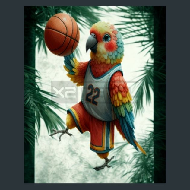 Basketball-Parrot-17-Metal-Prints