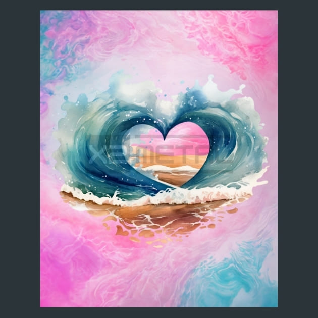 Beach Heart 21 Metal Wall Art and Desktop Mouse Pad by X2Metal