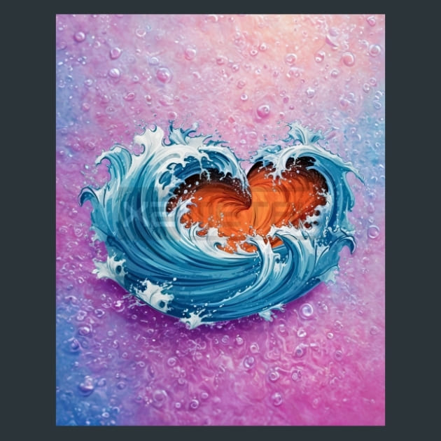 Beach Heart 22 Metal Wall Art and Desktop Mouse Pad by X2Metal