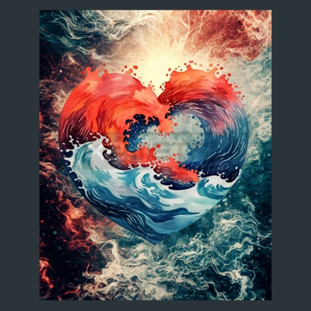 Beach Heart 4 Metal Wall Art and Desktop Mouse Pad by X2Metal