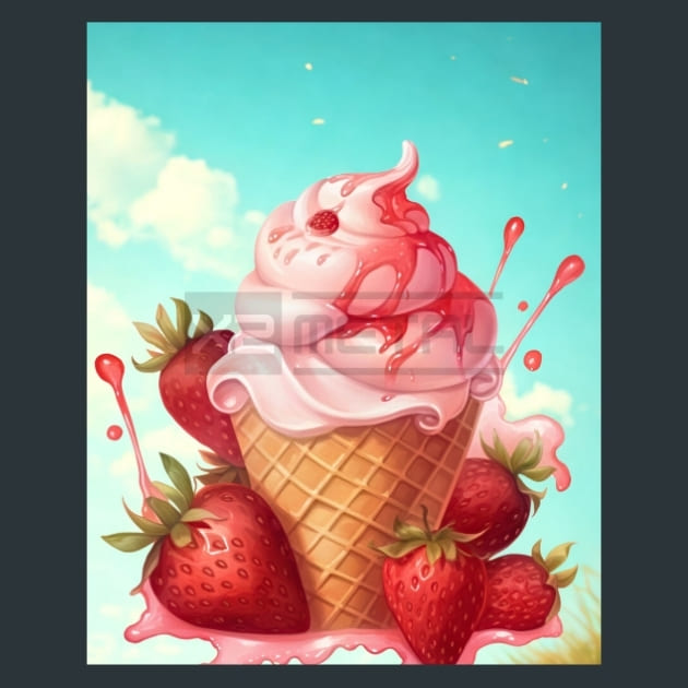 Beach Ice Cream 17 Metal Wall Art and Desktop Mouse Pad by X2Metal