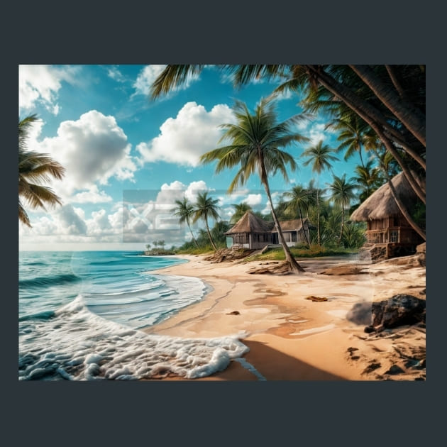 Beach Scene 10 Metal Wall Art and Desktop Mouse Pad by X2Metal