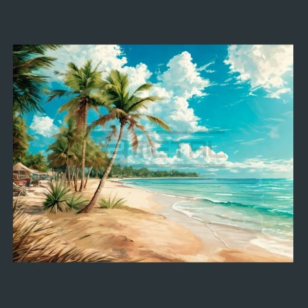 Beach Scene 13 Metal Wall Art and Desktop Mouse Pad by X2Metal