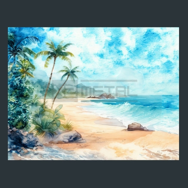 Beach Scene 17 Metal Wall Art and Desktop Mouse Pad by X2Metal