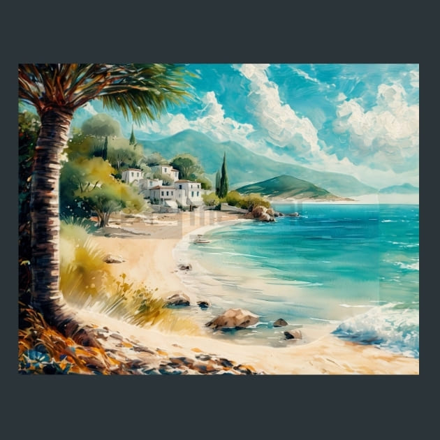 Beach Scene 5 Metal Wall Art and Desktop Mouse Pad by X2Metal