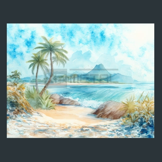 Beach Scene 8 Metal Wall Art and Desktop Mouse Pad by X2Metal