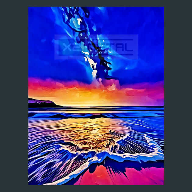 Beach Under Stars Metal Wall Art and Desktop Mouse Pad by X2Metal