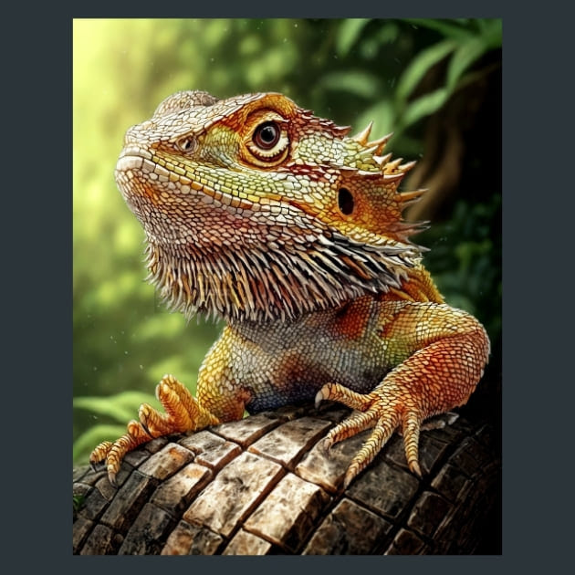 Bearded Dragon 1 Metal Wall Art and Desktop Mouse Pad by X2Metal