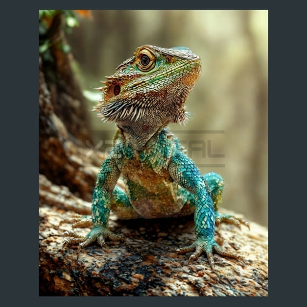 Bearded Dragon 6 Metal Wall Art and Desktop Mouse Pad by X2Metal